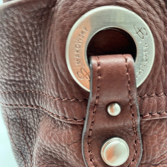 EUC B. Makowsky Leather Brown Sloughy Shoulder Bag - Picture 12 of 16